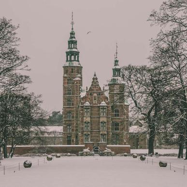 Rosenborgs slott i Köpenhamn på vintern 